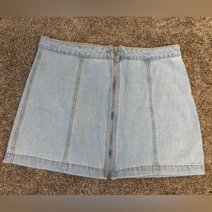 Forever 21 Cotton Denim Jean‎ Blue Zipper Detail Mini Skirt Size Medium